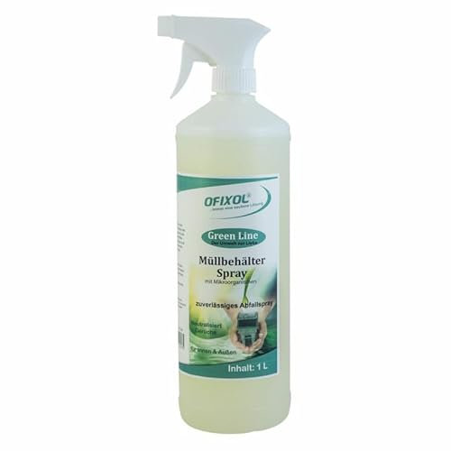 Ofixol Green Line Spray poubelle – micro-organismes contre les odeurs, les asticots et les mouches – Pour déchets résiduels, biotonnes et poubelles à recycler – Sûr et efficace