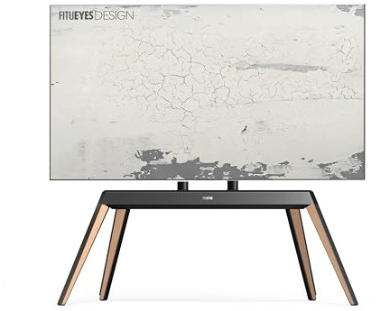FITUEYES TV Ständer im Staffelei-Design, für 65–88 Zoll, bis 55 KG | TV Stand im Staffelei-Design, Höhenverstellbar & Schwenkbar, mit Kabelmanagement, für Wohn- und Arbeitsbereiche