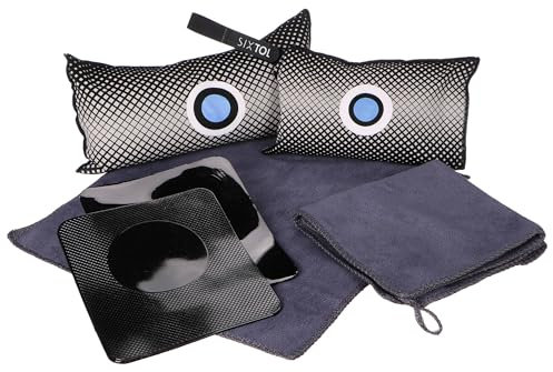 SIXTOL DRY CAR SET Juego de 6 cojines para deshumidificación del coche, cojín de 350 g, cojín de 1000 g, 2 paños para coche, 2 alfombrillas antideslizantes para coche