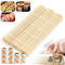 3 Pezzi Stuoia per Sushi, Tappetino in Bambù Naturale per Arrotolare il Sushi per Principianti