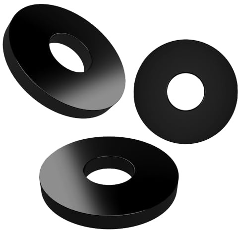 Offgridtec Arandela Negra de Acero Inoxidable V2A DIN304 M10 x 30 mm - 100 Unidades