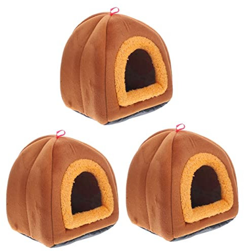 BESPORTBLE 3stücke Kuscheliges Haustierbett Für Kleine Tiere Warmes Winterhaus Für Hamster Meerschweinchen Igel rutschfest Gemütlich Zum Schlafen Und Verstecken