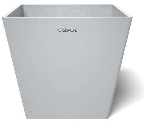 POTS&More Pflanztopf Prismo 20 (20 cm, quadratische Form, Farbe Hellgrau, Höhe 18 cm, Übertopf Kunststoff, für Zimmerpflanzen) VP022002