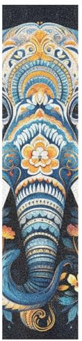 KAAVIYO Bunte Elefantenblumenkunst Muster Skateboard Griptape rutschfest Selbstklebend Longboard Griptapes Aufkleber Griffband(9x33in,44x10in 1pcs)