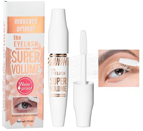 EONFAVE Vit ögonfransbas, mascara primer, vattentät hållbar naturlig ögonmakeup inte blommande
