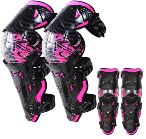 Motorrad-Knieschoner, Ellenbogenschützer, ein Set, Motocross-Schutzausrüstung, Anti-Fall, Motocross-Protektoren, Ellenbogenschützer, ein Set, rosarot