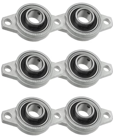 6 Pezzi FLN000 Supporto Cuscinetti Autoallineanti, Cuscinetti a Sfera con Blocco di Supporto, Rhombic Flangia Cuscinetti Foro Orizzontale in Lega di Zinco per Macchinari di Trasporto (10mm/0.39’’)