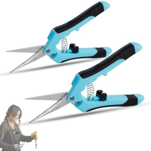 CXRYLZ-FUR 2 Stücke Gartenschere, Rosenschere, Bonsai schere, Pflanzschere mit Edelstahlklingen, Klein Blumenschere für Baumzweige, Blumen, Rosen, Früchte, Bonsai (2pc)