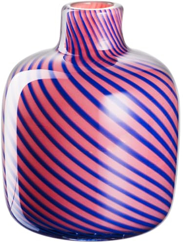 Leonardo Home Filo Colori Vase, 1 Stück, handgemachtes Kunstwerk, formschönes Unikat, leidenschaftliches Windlicht, Moderne Dekovase als Highlight, Höhe 17,2 cm, pink, 047515