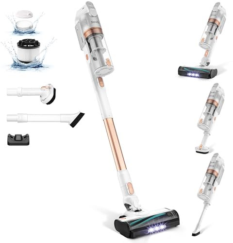 Levoit Cordless Vacuum Cleaner with Anti Hair Wrap,Hard Floor Clean Performance 99.7%,Up to 50 Mins Runtime,Lightweight,5-Level Filter/8-in-1 Crevice Tool for Hardwood Floor Stair Carpet Car Pet Hair