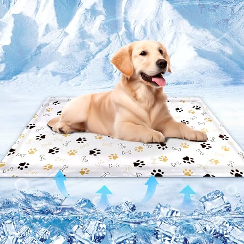 Kühlmatte für Hunde & Katzen,60 X 50cm Kühlmatte Katzen,Selbstkühlende Hundematte,Dog Cooling Mat Für Kleine Grosse Hunde,Kühldecke Hundebett für Zuhause Unterwegs Oder im Auto, Waschbar, Sommer