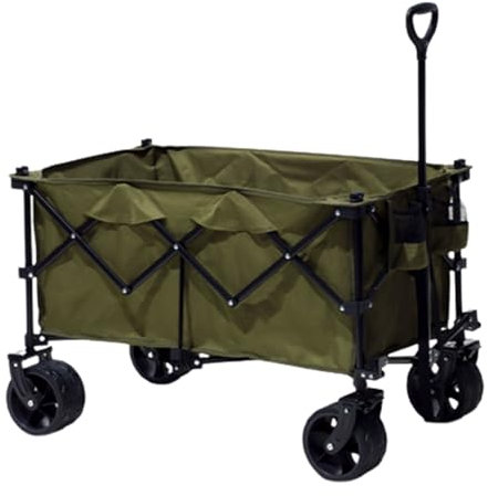 Outdoor-Bulli mit Rädern, große Kapazität, zusammenklappbarer Bollerwagen für Camping und Strand, 190 l Handwagen mit Loungebereich