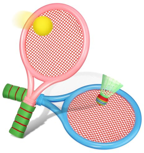 MUELODSIC 1 Ensemble Ensemble De Raquettes De Badminton Bébé Tennis Raquettes De Tennis pour Enfants Couleur Badminton Raquette pour Enfants Plastique