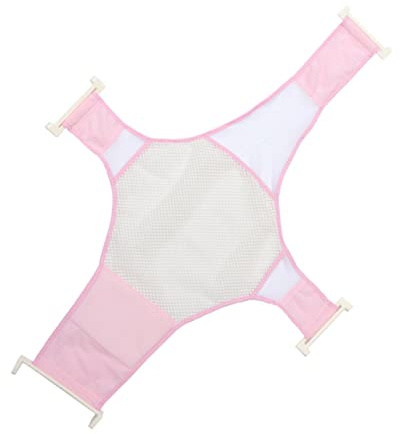 Malla para Ducha Infantil Ajustable Rosa, Soporte de Baño de Pp y Tela | Antideslizante y Firme, para Recién Nacidos, Uso en Bañera, Red Cruzada Multiusos