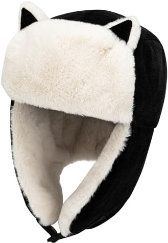 Rayson Damen Winter Fliegermütze mit Ohrklappen Warm Eindicken Trappermütze mit Skifahren Winddichte Kunstfellmütze für Herren und Damen