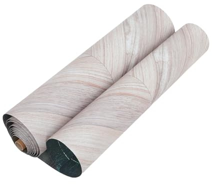 DEARMAMY Rollo de Suelo Vinílico Autoadhesivo de PVC 04m X 3m X 15Mm Lámina Adhesiva Imitación Madera Clara Resistente al Desgaste Antideslizante para Cocina Salón y Dormitorio