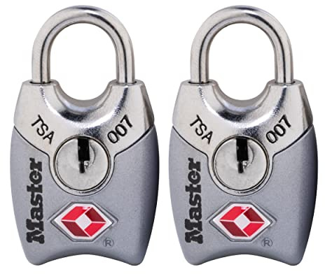 Master Lock 4689T TSA Approved Keyed Lock, 2 Pack, Colors May Vary