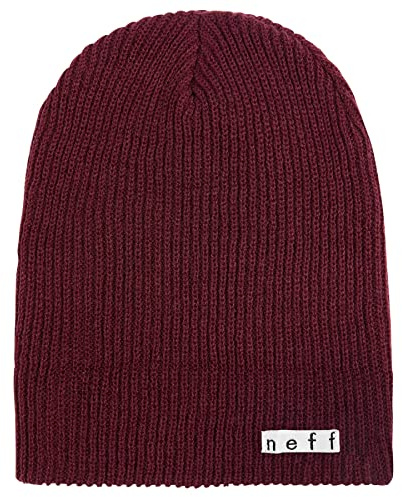 NEFF mens Daily Beanie, Warm, Slouchy, Soft Headwear Beanie Hat, Maroon, One Size US