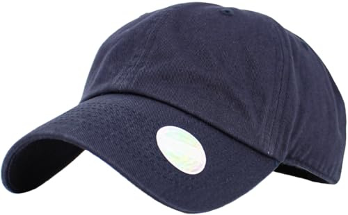 KBE-Classic NAV Classic Washed Cotton Dad Hat Baseball Cap Polo Style Navy