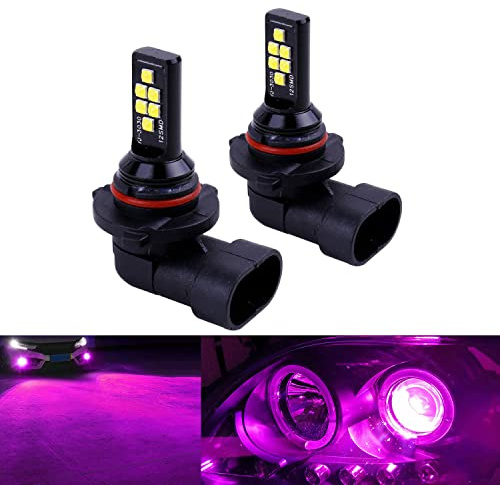 SOCAL-LED LIGHTING 2x HB4 9006 Lampadina fendinebbia a LED Advanced 3030 SMD Lampada DRL di marcia diurna colorata luminosa, Rosa viola