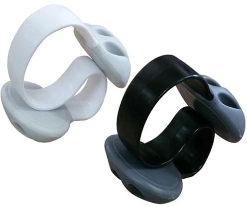 Condello Casa Kabelclips Kabelklemme Schreibtisch nicht Klebend, Kabelhalter Kabelschellen Tischkante Gewichtet, Silikon Draht Kordel Kabelbefestigung Halter für PC Handy Ladekabel (1 Weiss+1 Schwarz)