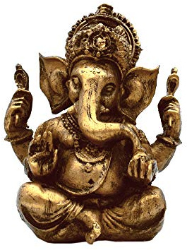 aqasha® Ganesha Elefanten Gott Statuette Figur Statue Skulptur Shiva Resin Dekoration für Schreibtisch Wohnzimmer 13 cm x 7 cm x 7 cm