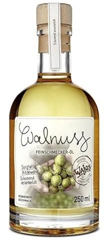 Wajos Walnuss Feinschmecker Öl 250ml, vegan, geröstet – Walnussöl zum Kochen, Öl, Essig & Dressings
