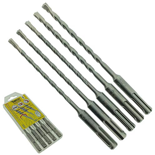 SabreCut 5pcs SDSAK2 5mm-6.5mm x 160mm PGM Approved SDS+ Drill Bits | PGM approved carbide tip and reinforced chrome vanadium core drill stone, concrete and brick with long service life