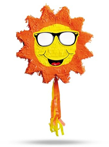 Party Factory – Pinata Sonne für Jungen & Mädchen zum Befüllen & aufhängen – Schlag-Piñata als Party Deko in 50x10x50 cm für Geburtstag & Mottopartys – Partyspiel Motiv-Pinjata für Kinder