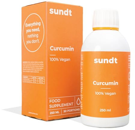 Kurkumin Liposomal Liquid 250ml flüssig | Tagesdosis 200 mg Curcumin | hohe Bioverfügbarkeit | Kurkuma | hochdosiert | Vegan & GMO-frei | Sundt Supplements