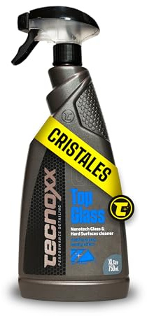 Tecnoxx – Top Glass Limpiador Multiusos para Pantallas táctiles navegación Multimedia Cockpit y Cristales Base Nanotecnología - Envase Grande 750 ml con pulverizador