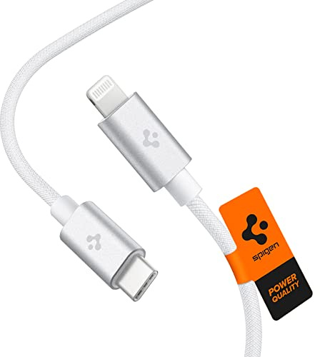 Spigen ArcWire Câble USB-C vers Lightning 6.6ft certifié MFi PD Chargeur Charge Rapide Compatible avec iPhone 14 13 Plus Pro Max Mini 12 11 SE 2020 X XS XR 8 Plus iPad Air AirPods