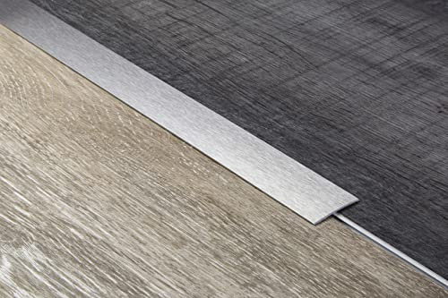 HexPro Übergangsprofil 100cm Übergangsleiste 30mm, 1mm Stärke aus Nirosta V2A Edelstahl Übergangsschiene (silber gebürstet)