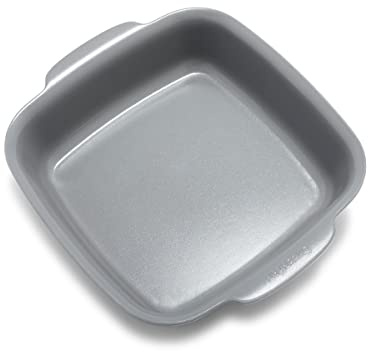 Greenpan Premiere Ovenware Healthy Ceramic Nonstick 8 Square Cake Baking Pan, Cast Aluminum Bakeware, Warp-Free, Oven and Broiler Safe to 600F, Dishwasher Safe, PFAS-Free, Gray