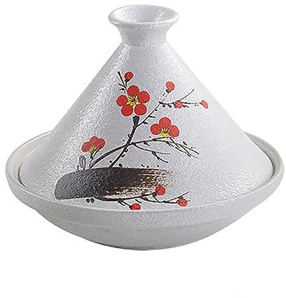 BAMFY Fait Main Céramique Tajine Induction for Cuisson Traditionnel Marocaine Plat Tajine Antiadhésif Casserole De Ragoût Mijoteuse (Color : A)