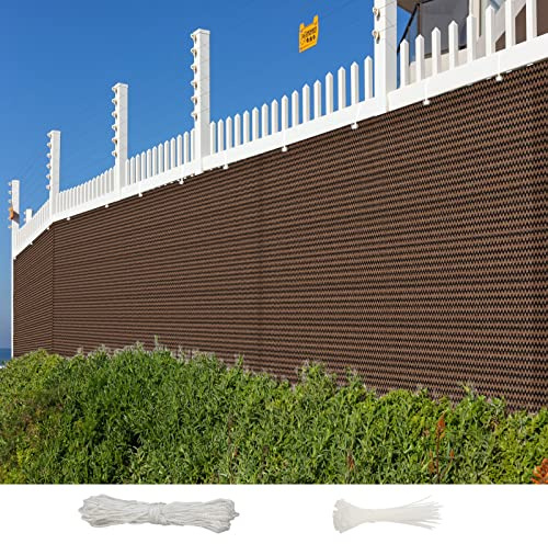 NINGBAI Pantalla para Balcón Jardín Protección 55 x 600 cm Pantalla de Valla, Toldo Lateral Cubierta de Balcón Resistente al Viento Ocultación para Jardín Terraza, Marrón