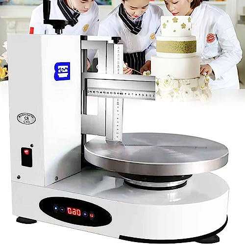 GEJLELDS Cake Cream Spreading Coating Smearing Machine Cake Cream Smoother Adjustable Cake Scraper for 4-12inch Cake 304 Stainless Steel,White