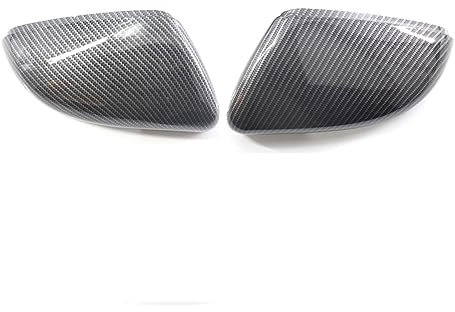 Seitenspiegelkappen Carbon Faser Glanz Schwarz Spiegel Abdeckung Rück Seite Spiegel Kappe Ersatz Teile Für VW Für Golf 6 MK6 Für Touran Auto Spiegelkappen (Farbe : Kohlefaser)