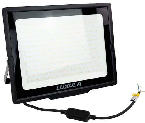 LUXULA LED Strahler Außen 300W 30000lm, 3000K Warmweiß, IP65, Schwarz | IP65 wasserdicht, Außenstrahler, Fluter, Scheinwerfer, LED Außenbeleuchtung für Garten, Einfahrt, Garage und Terrasse