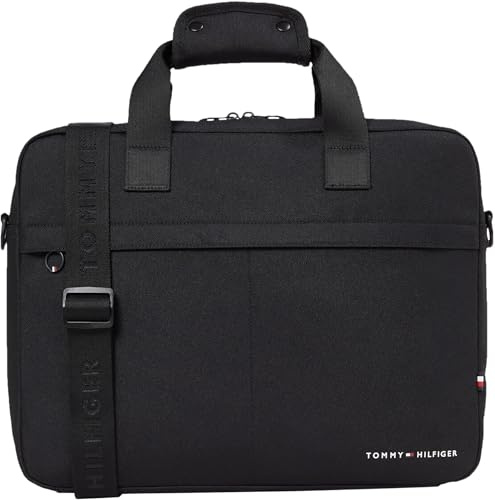 Tommy Hilfiger Herren Laptoptasche Element Computer Bag mit Schultergurt, Schwarz (Black), Einheitsgröße