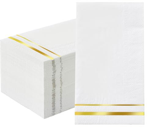 Tamone Papierservietten, 3-lagig, goldfarben, Einweg-Papierservietten, hochwertig, weich und saugfähig, für Hochzeit, Party, Geburtstag, 100 Stück
