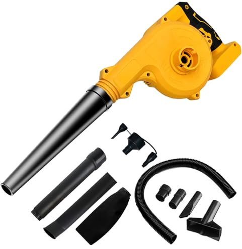 Cordless Leaf Blower, Compatible with Dewalt 20V Battery, 2-in-1 Electric Leaf Blower & Vacuum, Handheld Electric Jobsite Air Blower, Up to 130MPH, for Leaf, Lawn Care, Tool only, no battery ﻿