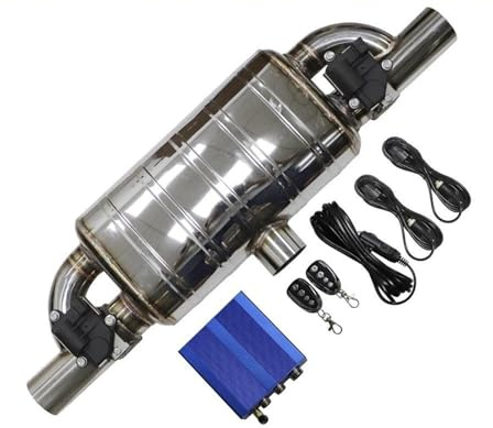 Terminali di scarico per auto Silenziatori Elettrici Con Valvola Variabile Per Tubo Scarico Pulsante Del Telecomando Forma A T Universale In Acciaio Inossidabile Uno In Due Fuori Terminale Scarico Aut