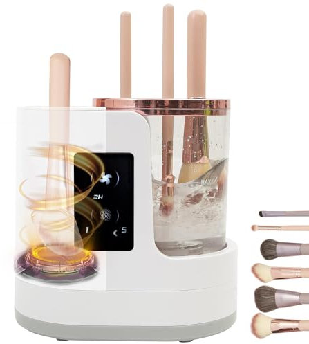 Pinselreiniger Make Up,Leistungsstarke Tiefenreinigung,Makeup Brush Cleaner,Reinigen und Trocknen in Einem,Geeignet für alle Pinselarten,Makeup Pinsel Reiniger (weiß) (1)