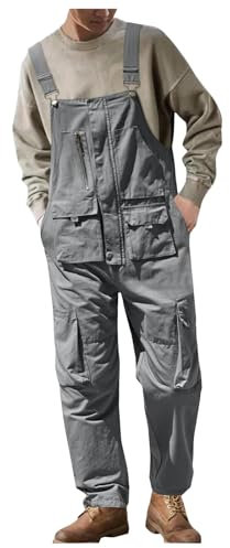 Generisch Latzhose Herren Jeans Mit Verstellbaren Trägern Herren Overalls Mit Praktischen Werkzeugtaschen Arbeitshose Arbeits Latzhose Motorradhose Leder 90er Jumpsuit