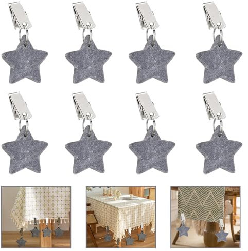 Yistoi 8 Stück Tischdeckenbeschwerer aus Naturstein, Tischdeckenbeschwerer aus Naturmarmor, Tischdeckenbeschwerer mit Clips, zum Dekorieren, für den Außenbereich, für Picknicks, für Familientische