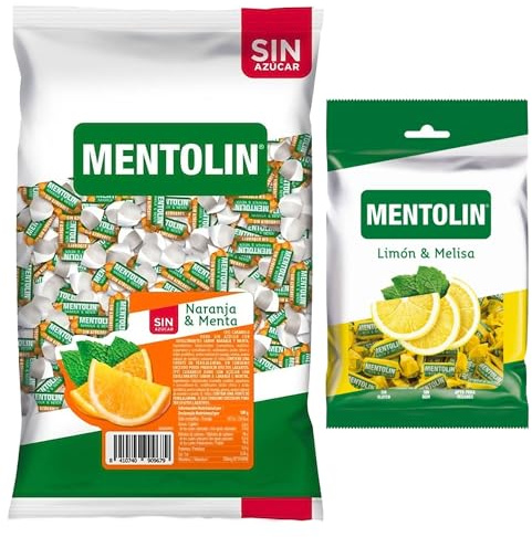Mentolín caramelos garganta naranja s/a bolsa 1kg y de regalo limon melisa 150g