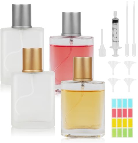 DBTW Sprühflasche Klein Glas (30, Ml/min) | 8 Stück mit Pipetten Trichter Etiketten, für Ätherisches Öle,Kosmetik, Apotheker, Reinigung,Aromatherapie, Massage, Haare