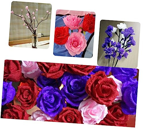 CALLARON 3Paquets Crépon Coloré Pour Bouquets Papier Origami DIY Pour Fleurs Et Décorations