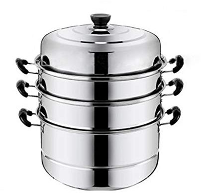 4-lagiger, Dicker Dampftopf aus Edelstahl, Dampftopf, Kessel, Induktionsherd, Dampftopf, Suppentopf für Küchenkochgeschirr